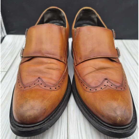 Chamaripa Men’s Double Monk Strap Shoes Brown Leather Dress Shoes Size EU 40 US main image 6